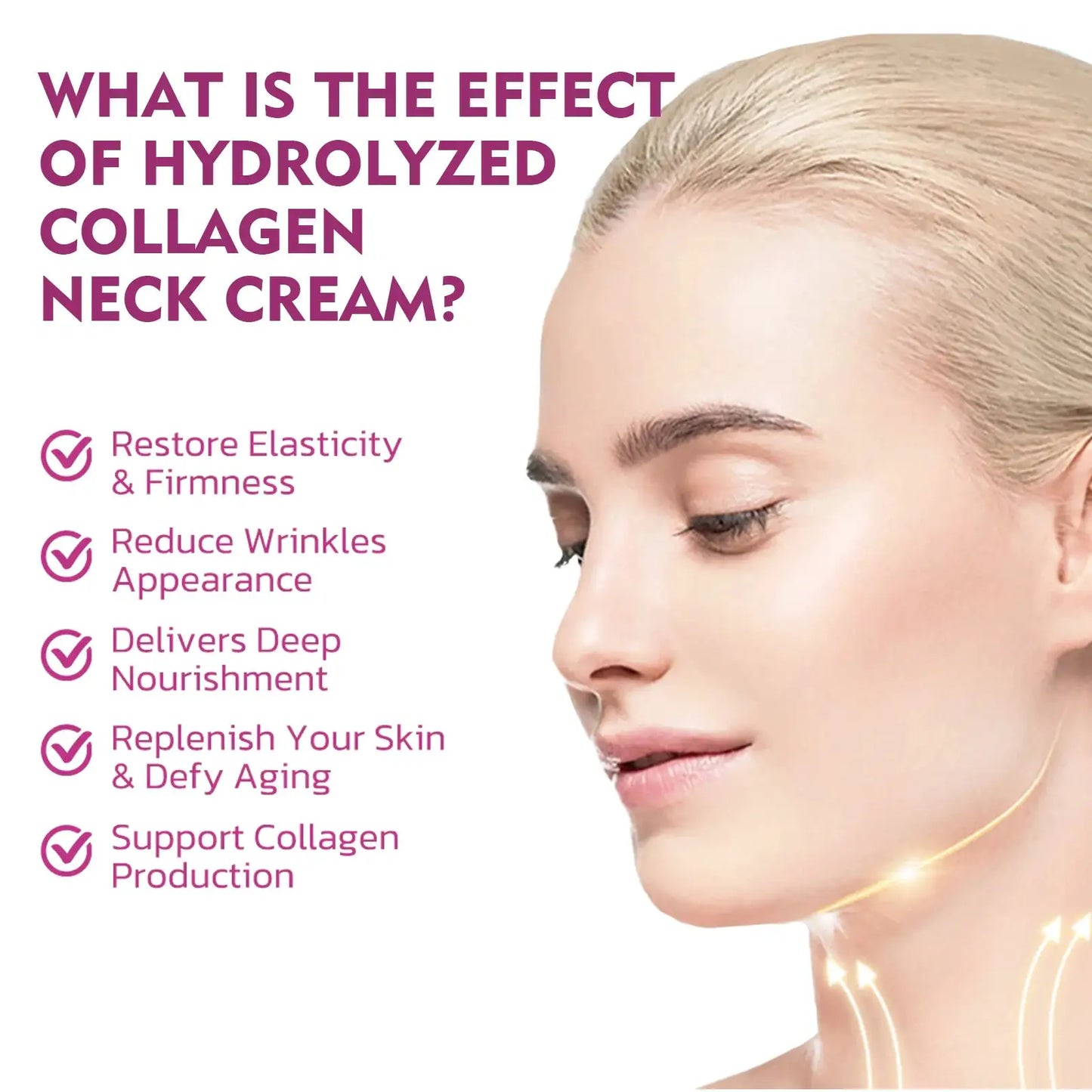 Hydrolyzed Collagen Neck Cream Eliminate Neck Fine Lines Firming Lifting Neck Remove Double Chin Rejuvenation Cream SkinCare by All Mart Bristol Ltd
