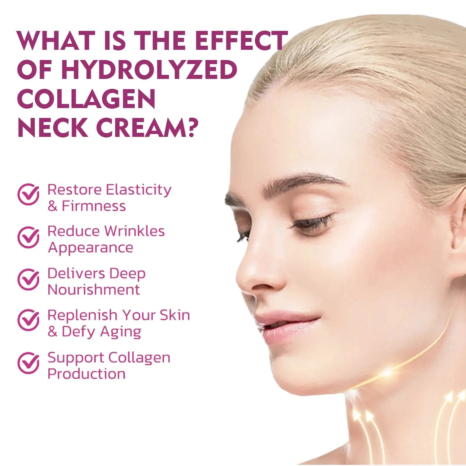 Hydrolyzed Collagen Neck Cream Eliminate Neck Fine Lines Firming Lifting Neck Remove Double Chin Rejuvenation Cream SkinCare by All Mart Bristol Ltd