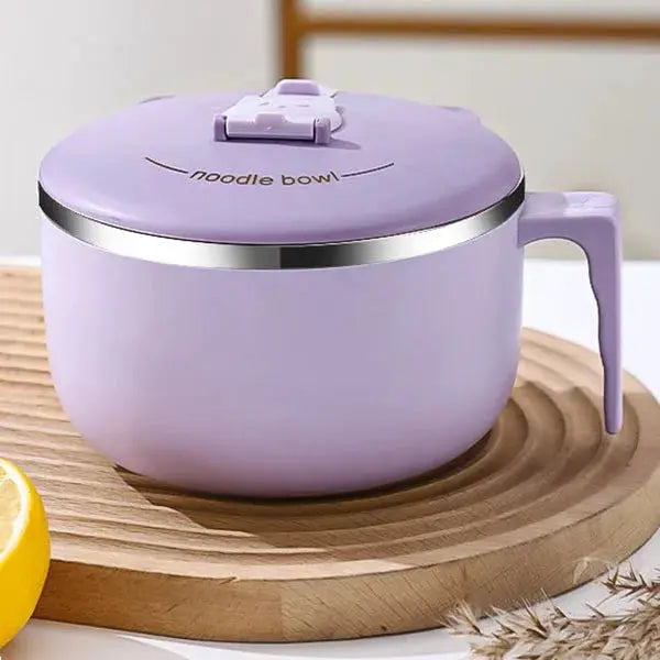 Instant Noodles Bowl 304 Stainless Steel Instant Noodle Cup With Lid Portable Ramen Bowl Food Containers Dish For Ramen by All Mart Bristol Ltd