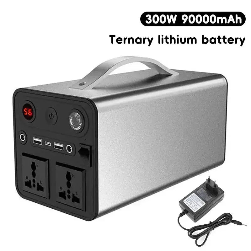 90000mAh Solar Generator LiFePO4 Power Supply Station 300W Portable Auxiliary Battery Power Bank USB C PD DC for Outdoor Camping by All Mart Bristol Ltd