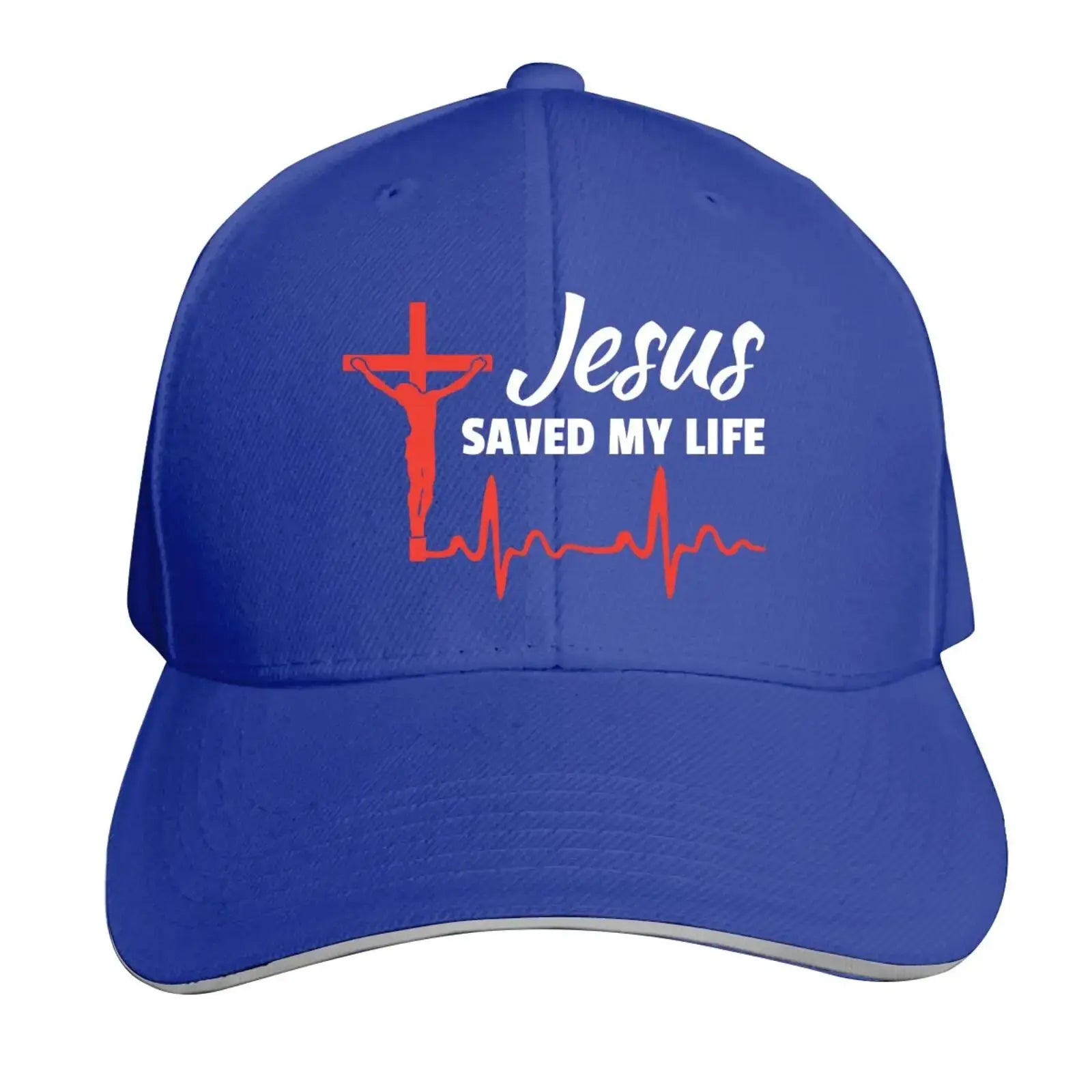 Jesus Saved My Life Hat Christian Baseball Cap Washed Cotton Denim Dad Hat for Men Women by All Mart Bristol Ltd