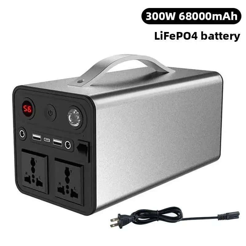 90000mAh Solar Generator LiFePO4 Power Supply Station 300W Portable Auxiliary Battery Power Bank USB C PD DC for Outdoor Camping by All Mart Bristol Ltd