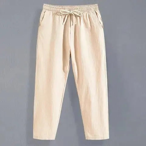 Summer Linen Pants Men Thin Loose Mens Joggers Cotton Linen Cropped Pants Men's Casual Pants Chinese Style Linen Pants by All Mart Bristol Ltd
