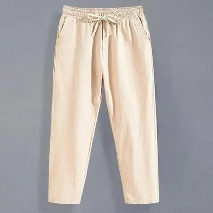Summer Linen Pants Men Thin Loose Mens Joggers Cotton Linen Cropped Pants Men's Casual Pants Chinese Style Linen Pants by All Mart Bristol Ltd