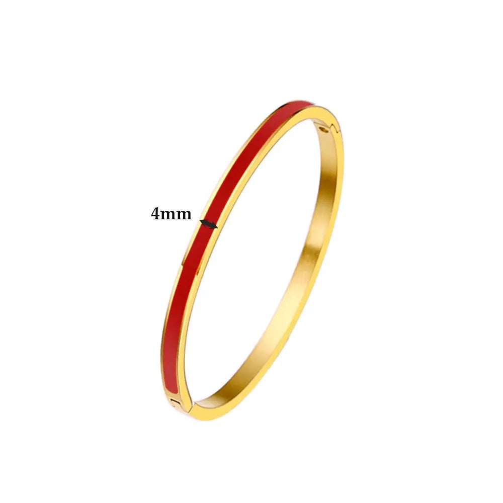CARLIDANA Luxury Colorful Orange Enamel Bangles Bracelets for Women Party Gift Fashion Bangles Original Stainless Steel Jewelry by All Mart Bristol Ltd