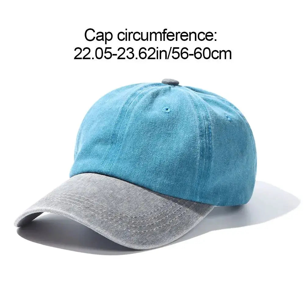 Fashion WASHED DENIM Baseball Cap Men Women Distressed Faded Caps Sunscreen Hats Adjustable Baseball Hats Outdoor Sports Hats by All Mart Bristol Ltd