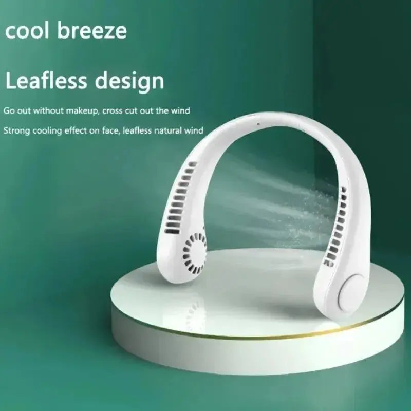 Portable Bladeless Neck Fan Rechargeable 3 Speed Cooling by All Mart Bristol Ltd