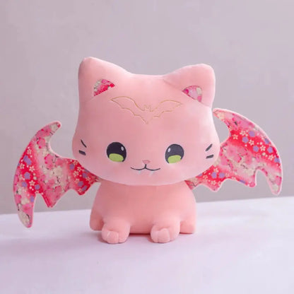 Cute Pink Japanese Sakura Cat Flying Wings Bat Plush Toy Stuffed Purple Bats Plushies for Birthday Gift by All Mart Bristol Ltd