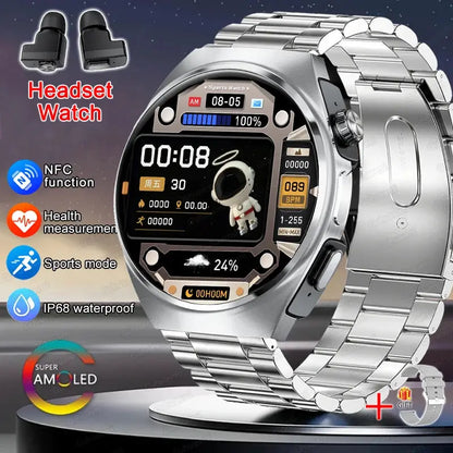 For Man Women New 2 in 1 Smart Watch With Earbuds Smartwatch TWS Bluetooth Earphone Heart Rate Blood Oxygen Monitor Sports Watch by All Mart Bristol Ltd