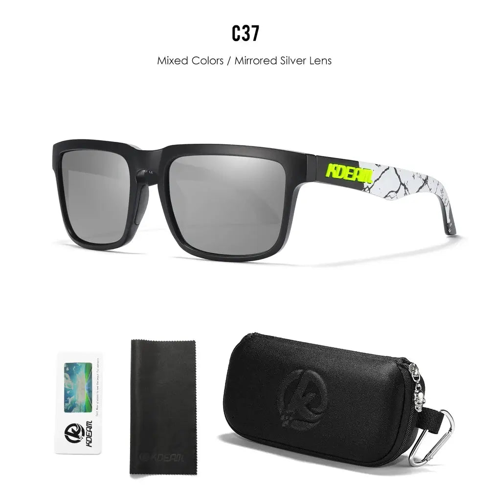 KDEAM Men's Polarized Sunglasses Square Casual Outdoors Sun Glasses Women Unisex Sunglass For Couple With Zipper Case by All Mart Bristol Ltd