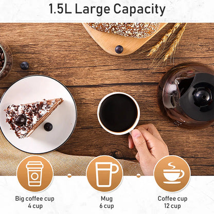 Sonifer 1.5L Electric Drip Coffee Maker 800W by All Mart Bristol Ltd