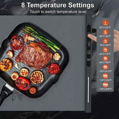 Foldable Silicone Electric Food Warming Tray for Dining Tables by All Mart Bristol Ltd