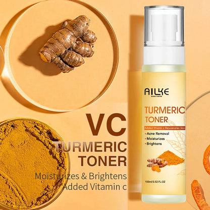 AILKE Organic Turmeric Lightening Skin Care Set, Reduce Acne, Improve Dullness, Hydration, Exfoliate, Clean and Smooths Skin by All Mart Bristol Ltd