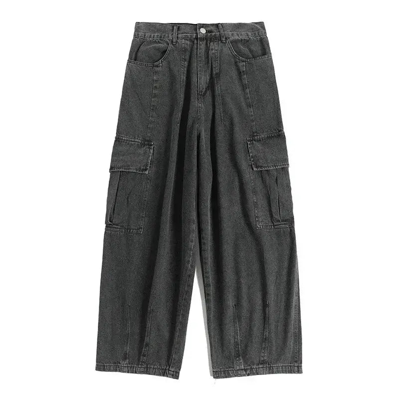 Baggy Jeans Men's Oversize Cargo Korean Black Wide Pants Streetwear Hip Hop Harajuku Male Fashion Straight Denim Pants by All Mart Bristol Ltd