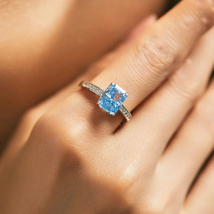 MODIAN 925 Sterling Silver Luxury High Quality Rectangle Crushed Ice Cut Zirconia Ring Wedding Engagement Fine Jewelry For Women by All Mart Bristol Ltd