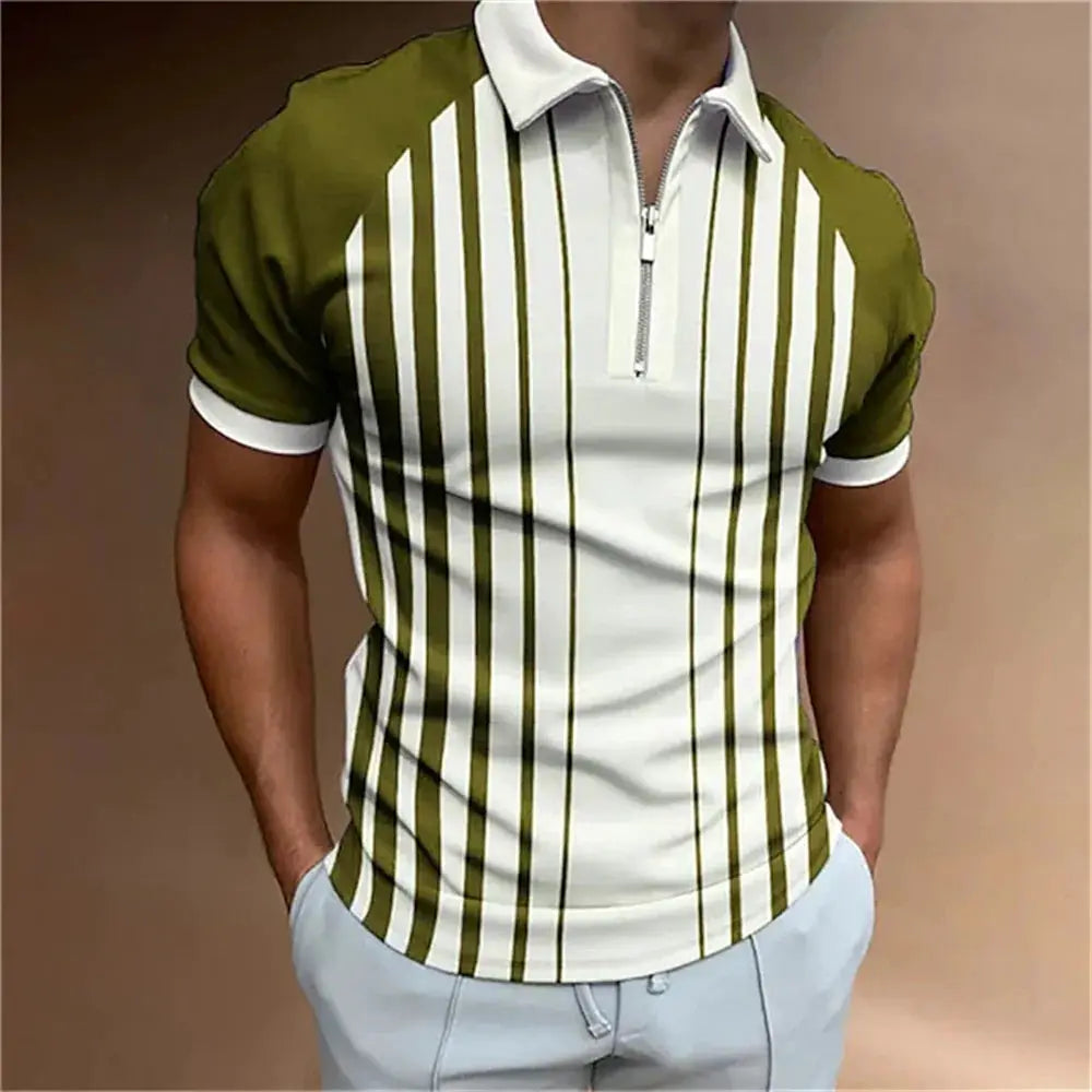 Men's Tops Polo Golf Men's King Print T Shirt High Quality Turndown Short Sleeve Zipper Pullover Original Golf Wear Men Clothing by All Mart Bristol Ltd