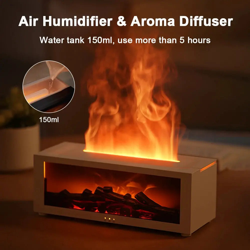 Aroma Humidifier Flame Essential Oil Diffuser Air Humidifier Aromatherapy Fragrance Diffuser with RGB Light and Remote Control by All Mart Bristol Ltd