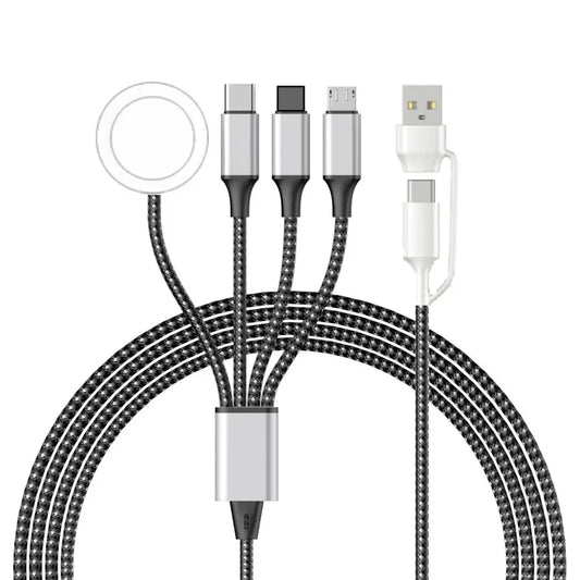 4 in 2 Multi Charging Cable For Iwatch Iphone Charger Usb Type-C Fast Charging Cable High-Quality Airpods iPad Accessories by All Mart Bristol Ltd