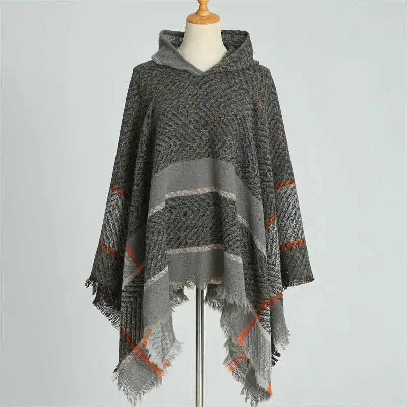2024 Fashion Europe America Winter New Women Shawl Stole Hooded Cape Wrap Female Warmer Scarves Cold Proof Scarf Poncho Mulher by All Mart Bristol Ltd