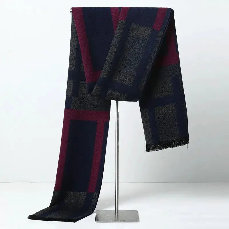 Designer Brand Plaid Men's Cashmere Scarf Winter Warm Scarves Shawls Casual Business Long Wraps Pashmina Christmas Gift for Man by All Mart Bristol Ltd