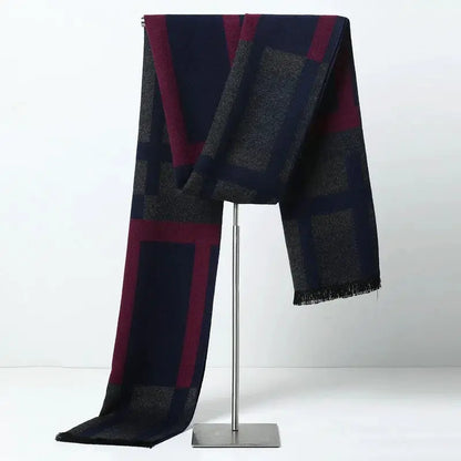 Designer Brand Plaid Men's Cashmere Scarf Winter Warm Scarves Shawls Casual Business Long Wraps Pashmina Christmas Gift for Man by All Mart Bristol Ltd