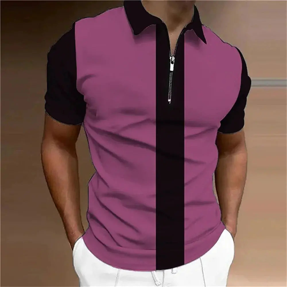 Men's Tops Polo Golf Men's King Print T Shirt High Quality Turndown Short Sleeve Zipper Pullover Original Golf Wear Men Clothing by All Mart Bristol Ltd