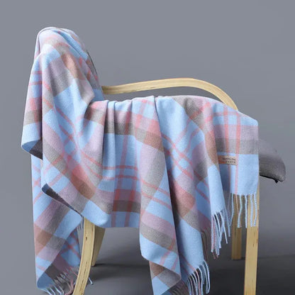 Winter Cashmere Plaid Scarf Autumn Men's Thick Wrap Scarves Female Warm Blanket Foulard Shawls Luxury Brand Fringe Large Bandana by All Mart Bristol Ltd