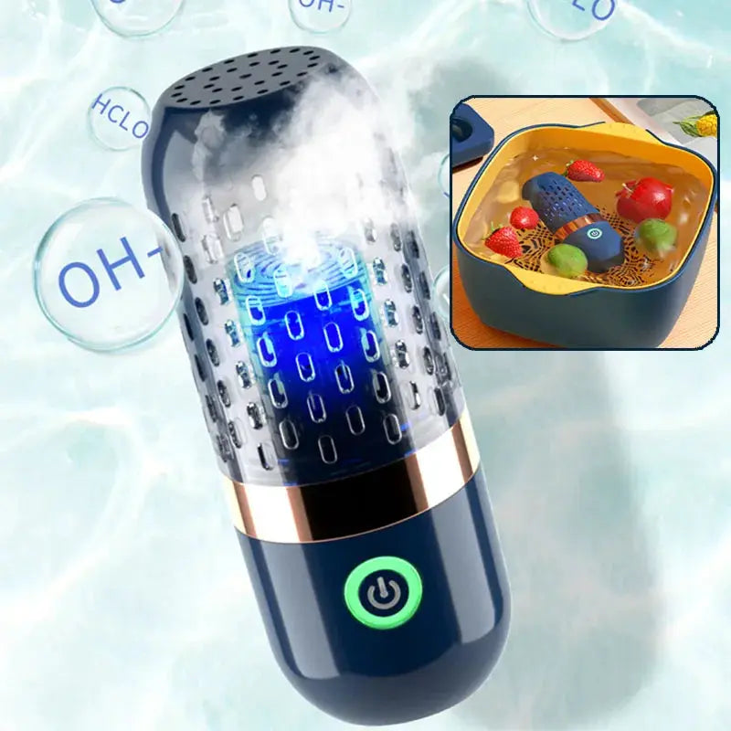 Vegetable Cleaning Machine Capsule Shape Portable Ultrasonic Wireless Fruit Food Purifier Household Kitchen Food Cleaner Machine by All Mart Bristol Ltd