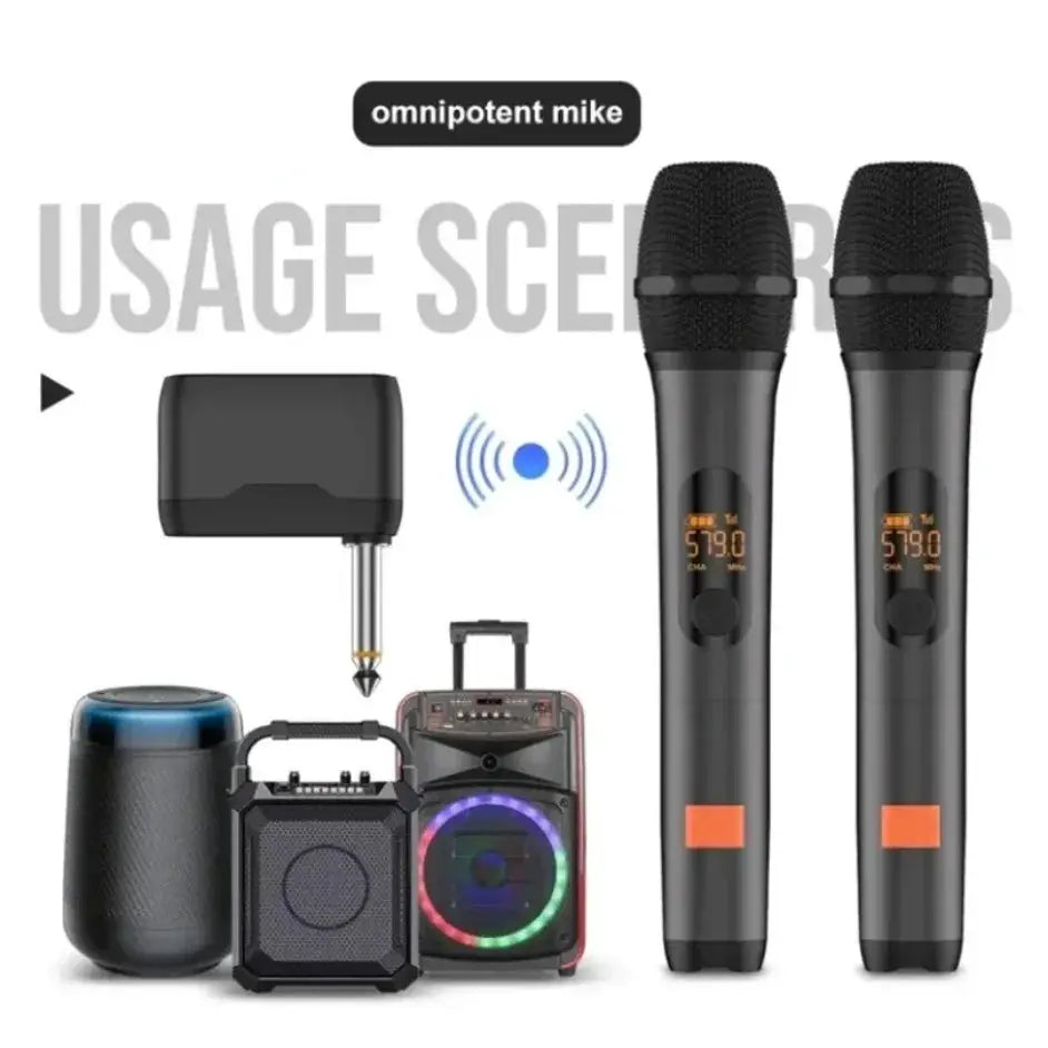 Professional 2 Channel For JBL PartyBox DJ UHF digital Wireless Handheld Microphone System with rechargeable TWO microphone by All Mart Bristol Ltd