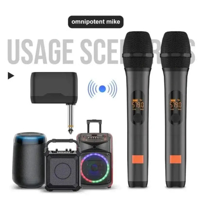 Professional 2 Channel For JBL PartyBox DJ UHF digital Wireless Handheld Microphone System with rechargeable TWO microphone by All Mart Bristol Ltd