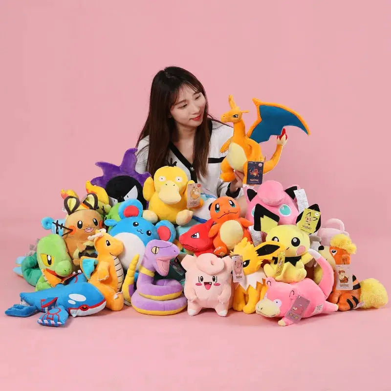 POKEMON Original Plush Toy Gengar Pikachu Kawaii Charizard Genuine Plush Doll Soft Cute Cartoon Piplup Toys for Kids Gift by All Mart Bristol Ltd