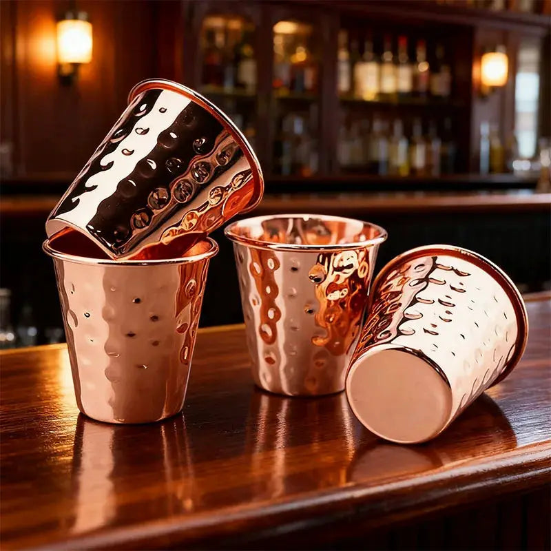 New 100% Copper Cups Pure Solid Moscow Mule PURE Copper Mugs-Shaped 2oz Cocktail Cups Beer Cup Milk Mug Drinkware by All Mart Bristol Ltd