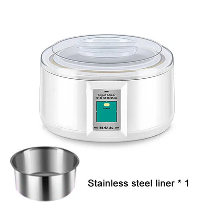 1.5L Electric Yogurt Maker Fermenter Automatic Multifunction Stainless Steel Liner Natto Rice Wine Pickle Machine 7 Yoghurt Cups by All Mart Bristol Ltd