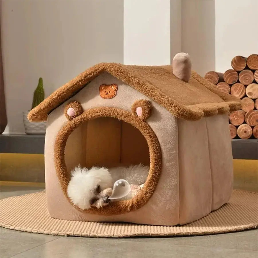 Folding Houses Removable Washable Cat House Puppy Cave Sofa Four Seasons General Can Pet Supplies for Small Medium Pet by All Mart Bristol Ltd