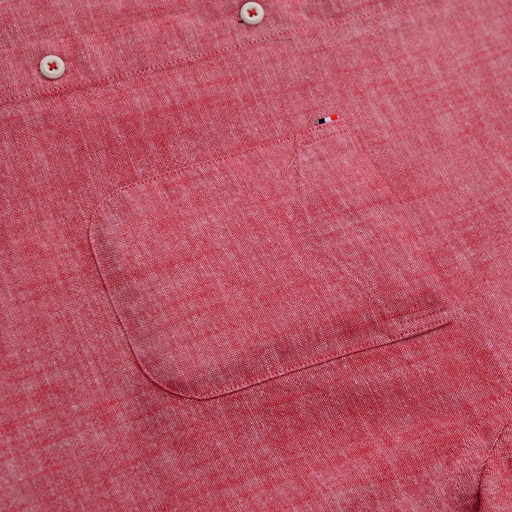 Men‘s Solid Button-Down Collar Dress Shirt - Breathable Cotton-Linen Blend - Long Sleeve, Slim-fit - Spring Summer Casual Chic by All Mart Bristol Ltd