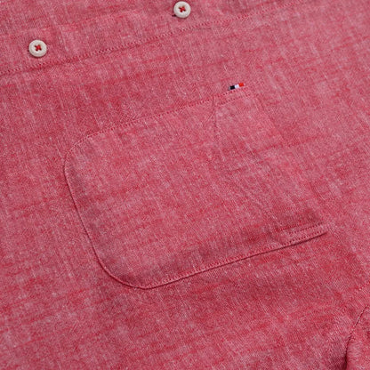 Men‘s Solid Button-Down Collar Dress Shirt - Breathable Cotton-Linen Blend - Long Sleeve, Slim-fit - Spring Summer Casual Chic by All Mart Bristol Ltd