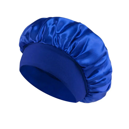 Women Satin Bonnet Hair Bonnet for Sleeping Hair Care Silk Bonnets Solid Wide-brimmed Sleeping Hat with Elastic Soft Band by All Mart Bristol Ltd