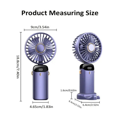 2024 New 1800mAh Portable Fan Rechargeable 90° Foldable Fan Mini Air Conditioner Small Fan Air Cooler with LED Digital Display by All Mart Bristol Ltd