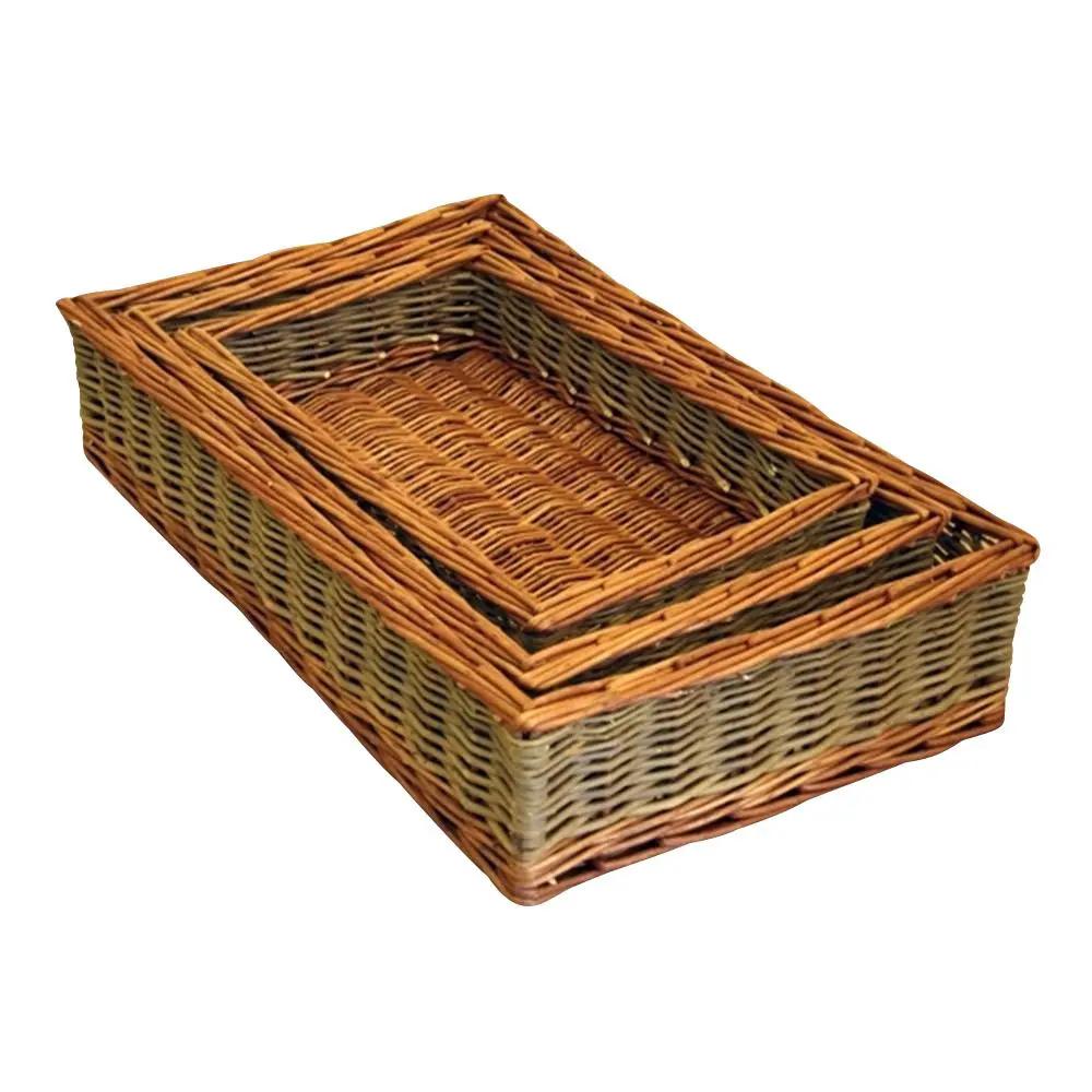 Set of 3 Dovedale Wicker Serving Trays by Red Hamper
