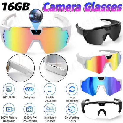 4K HD 1080P POV Sports Glasses with Camera 16GB Action Sunglasses Video Recording Glasses for Outdoor Activity Cycling Hiking by All Mart Bristol Ltd