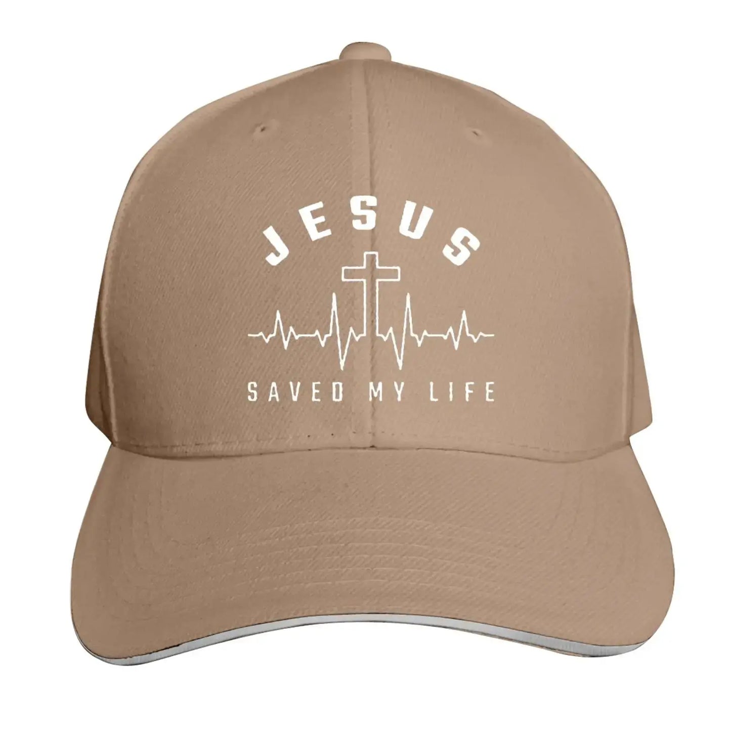 Jesus Saved My Life Hat Christian Baseball Cap Washed Cotton Denim Dad Hat for Men Women by All Mart Bristol Ltd