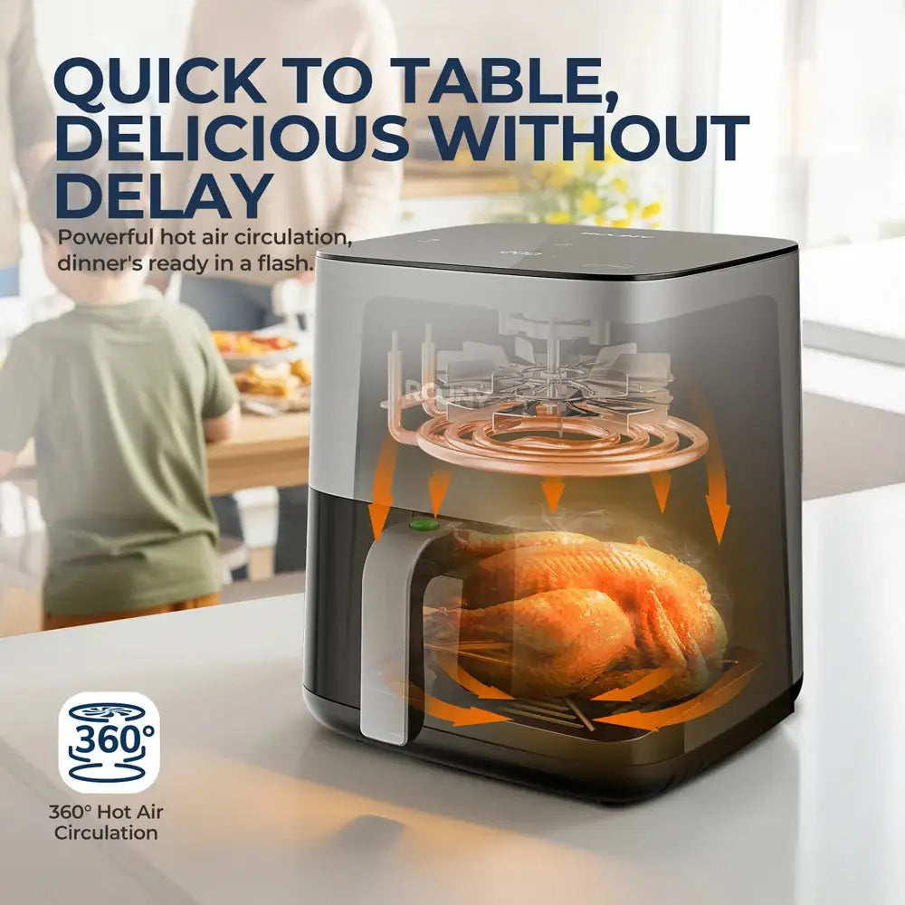 ROUNY 5L Air Fryer with Visible Window and Touch Control by All Mart Bristol Ltd