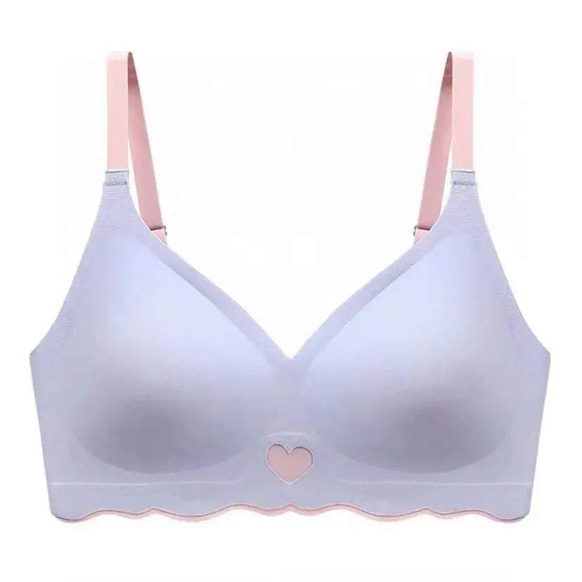 French Color Contrast Seamless Underwear Women Adjustable Beauty Back Bra Intimates Gather No Steel Ring Sports Anti-Sagging Bra by All Mart Bristol Ltd