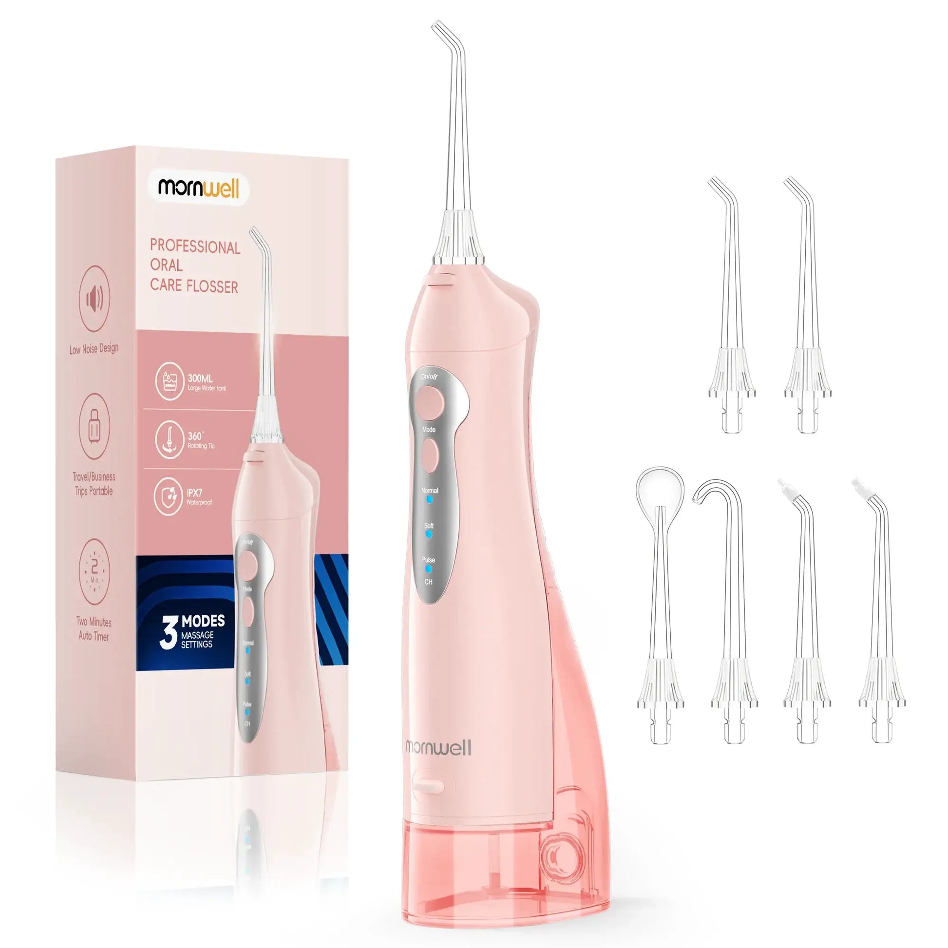 D52 Portable Cordless Water Flosser USB Rechargeable Water Jet Floss Tooth Pick 4 Jet Tip 300ml 3 Modes Teeth Clean for Travel by All Mart Bristol Ltd