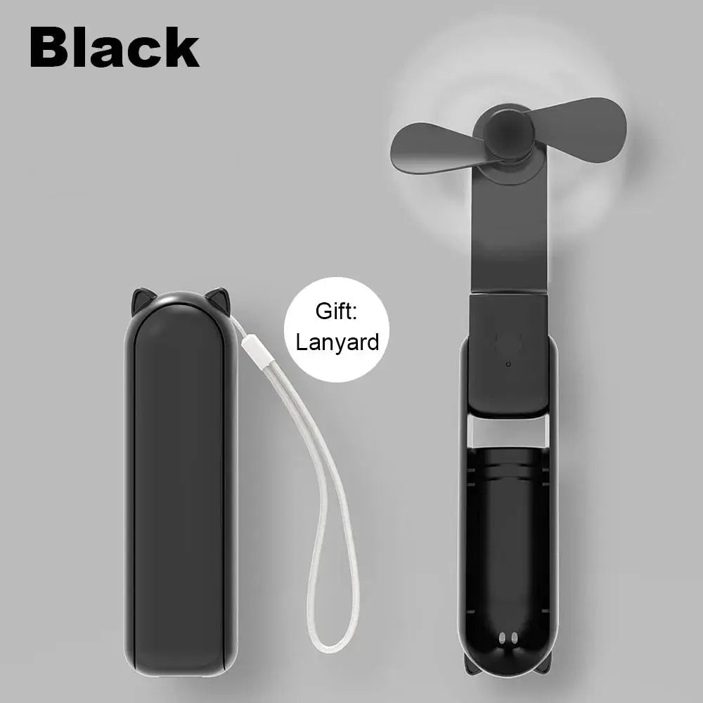 Mini Portable Handheld Fan 2000mAh USB Rechargeable Folding Small Pocket Fan with Handy Power Bank Foldable Hand Fan for Outdoor by All Mart Bristol Ltd