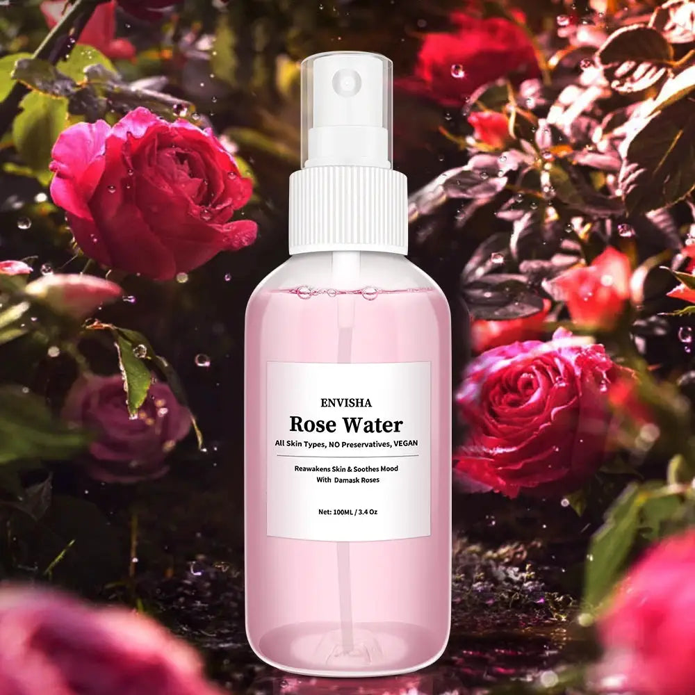 ENVISHA Rose Water For Face Facial Toner Organic Rose Petals Essence Moisturizing Serum Refresh Elastic Shrink Pores Skin Care by All Mart Bristol Ltd