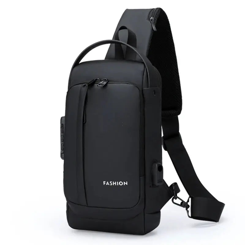 Men Anti Theft Chest Bag Shoulder Bags USB Charging Crossbody Package School Short Trip Messengers Bags Men's Oxford Sling Pack by All Mart Bristol Ltd