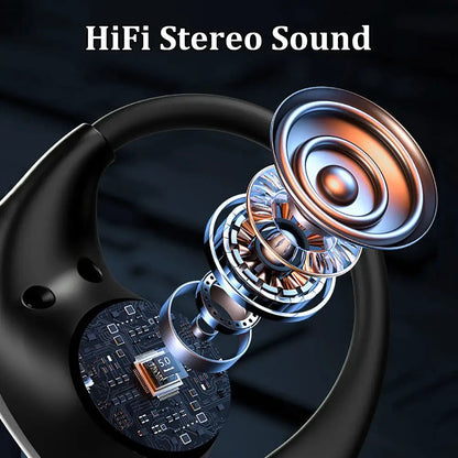 Bluetooth 5.4 Ear Hook Headphones TWS Wireless Earphones HiFi Stereo Waterproof Headsets LED Display Long Standby Touch Earbuds by All Mart Bristol Ltd
