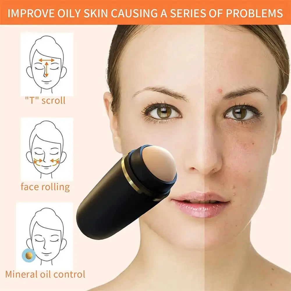Face Oil Absorbent Volcanic Roller Portable Reusable Oil Control On the Go Instant Results Remove Excess Shine for Oily Skin by All Mart Bristol Ltd