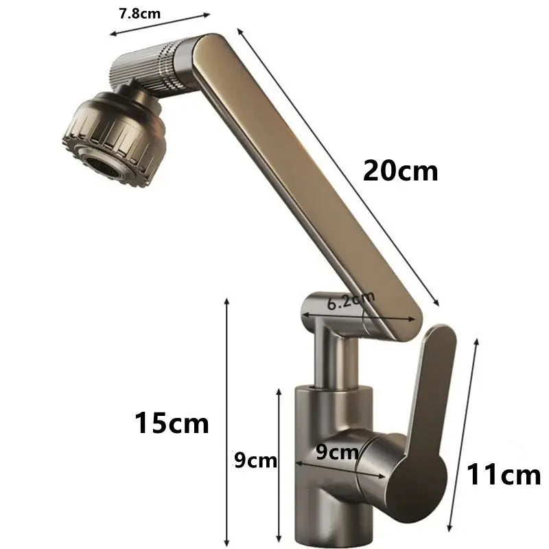 1080° Swivel Kitchen Sink Faucet Bathroom Sink Faucet Basin Faucet Multifunction Cold and Hot Water Tap by All Mart Bristol Ltd